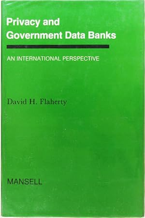 Seller image for Privacy & Government Data Banks. An International Perspective. for sale by Entelechy Books