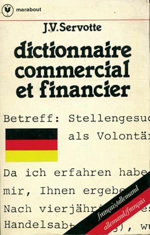 Image du vendeur pour Dictionnaire commercial et financier (fran?ais-allemand/allemand-fran?ais) - Joseph Vital Servotte mis en vente par Book Hmisphres