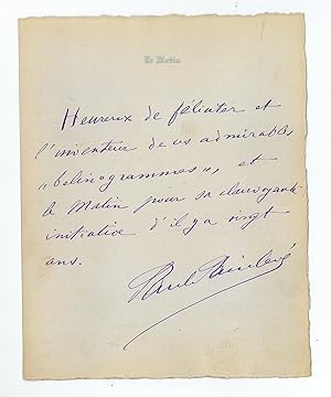 Imagen del vendedor de Eigenh. Brief mit U. a la venta por Antiquariat INLIBRIS Gilhofer Nfg. GmbH