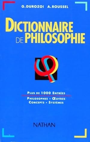 Image du vendeur pour Dictionnaire de philosophie - G?rard Durozoi mis en vente par Book Hmisphres