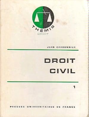 Seller image for Droit civil Tome I : Les personnes - Jean Carbonnier for sale by Book Hmisphres