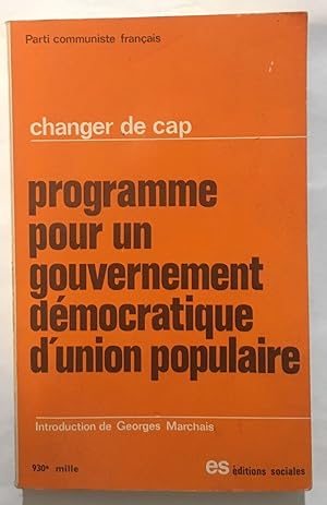 Imagen del vendedor de Programme pour un gouvernement dmocratique d'union populaire a la venta por librairie philippe arnaiz