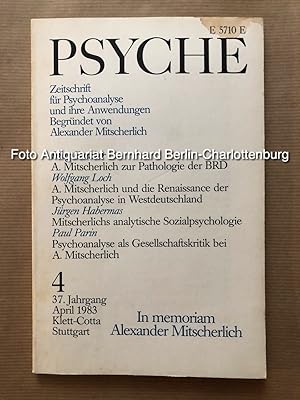 Immagine del venditore per Psyche. Zeitschrift fr Psychoanalyse und ihre Anwendungen; Heft 4, 1983; 37. Jahrgang (einzelnes Heft) venduto da Antiquariat Bernhard