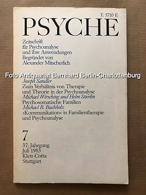 Immagine del venditore per Psyche. Zeitschrift fr Psychoanalyse und ihre Anwendungen; Heft 7, 1983; 37. Jahrgang (einzelnes Heft) venduto da Antiquariat Bernhard