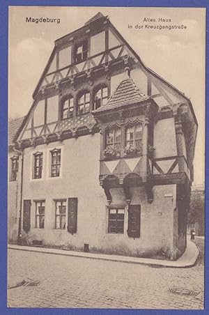 Bild des Verkufers fr AK Magdeburg, Altes Haus in der Kreuzgangstrae, alte Ansicht, ungelaufen zum Verkauf von GAENSAN Versandantiquariat