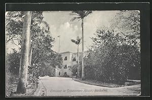 Postcard Barbados, Entrance to Government House
