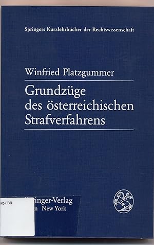 Imagen del vendedor de Grundz�ge des �sterreichischen Strafverfahrens a la venta por avelibro OHG