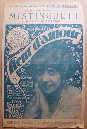 Seller image for MISTINGUETT Partition FLEUR D AMOUR 1924 BONJOUR PARIS Jose PADILLA Willemetz for sale by CARIOU1