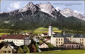 Ansichtskarte / Postkarte Saalfelden am Steinernen Meer in Salzburg, Teilansicht, Kirche