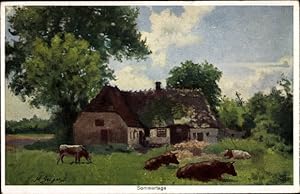 Künstler Ansichtskarte / Postkarte Seeger, Sommertage, Rinder auf der Weide - Primus 1174