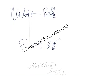 Seller image for Original Autogramm Matthias Beltz (1945-2002) /// Autogramm Autograph signiert signed signee for sale by Antiquariat im Kaiserviertel | Wimbauer Buchversand