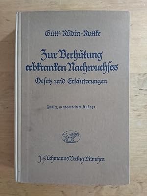 Image du vendeur pour Gesetz zur Verhtung erbkranken Nachwuchses vom 14. Juli 1933 nebst Ausfhrungsverordnungen mis en vente par Antiquariat Birgit Gerl