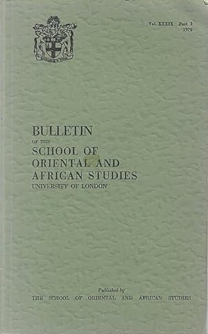 Bulletin of The School of Oriental and African Studies XXXIX Part 3 (1976)