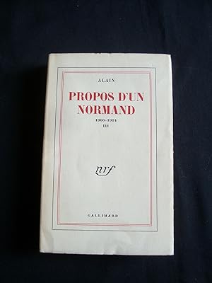 Propos d'un normand - 1906-1914 - III -