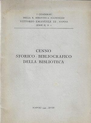 Imagen del vendedor de Cenno Storico - Bibliografico della Biblioteca a la venta por Biblioteca di Babele