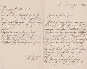 Seller image for Eigenhndiger Brief mit Unterschrift ("H. Vogl"). for sale by Musikantiquariat Marion Neugebauer