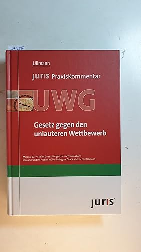 Immagine del venditore per Juris PraxisKommentar UWG : Gesetz gegen den unlauteren Wettbewerb venduto da Gebrauchtbcherlogistik  H.J. Lauterbach