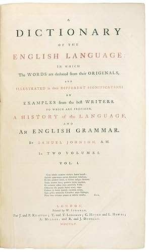 Seller image for The Dictionary of the English Language. for sale by Blackwell's Rare Books ABA ILAB BA