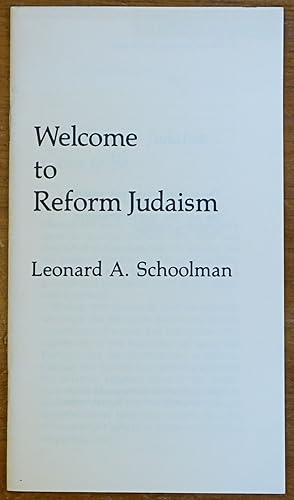 Image du vendeur pour Welcome to Reform Judaism mis en vente par Faith In Print