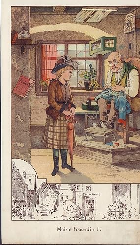 Seller image for Meine Freundin I. Farb-Lithografie von 1894. for sale by ANTIQUARIAT Franke BRUDDENBOOKS