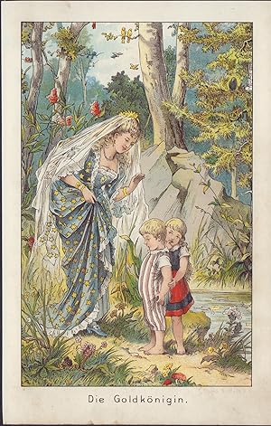 Seller image for Die Goldkönigin. Farb-Lithografie von 1894. for sale by ANTIQUARIAT Franke BRUDDENBOOKS