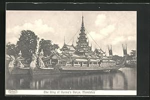 Ansichtskarte Mandalay, The King of Burma`s Barge