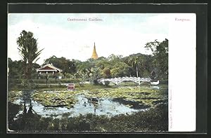 Ansichtskarte Rangoon, Cantonment Gardens