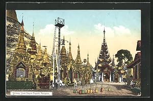 Ansichtskarte Rangoon, Shrines, Shwe Dagon Pagoda