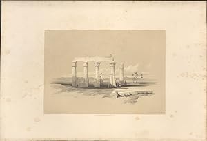 [Remains of the Temple of Madamoud at Thebes.]