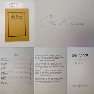 Die Oden, von Otto Hauser * s i g n i e r t