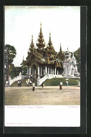 Ansichtskarte Rangoon, Entrance of Shwe Dagon Pagoda