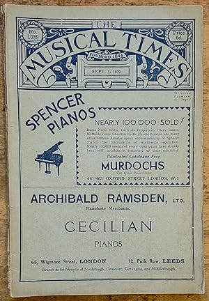 Immagine del venditore per The Musical Times And Singing-Class Circular September 1st 1929 No.1039 venduto da Shore Books