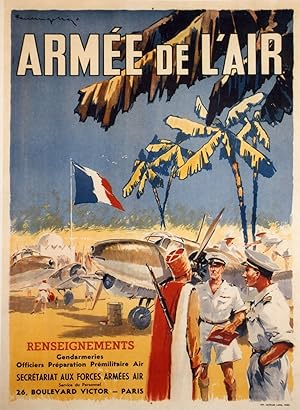 "ARMÉE DE L'AIR" Affiche originale entoilée / Litho par RAULLING / IMPRIMERIE GEORGES LANG Paris ...