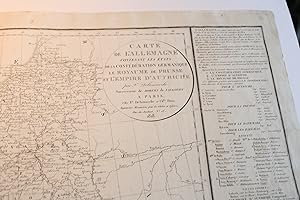 Carte de l'Allemagne contenant les États de la Confédération Germanique le Royaume de Prusse et l...