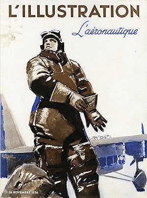 "L'ILLUSTRATION 14/11/1936: L'AÉRONAUTIQUE" Couverture originale entoilée L'ILLUSTRATION 14/11/19...