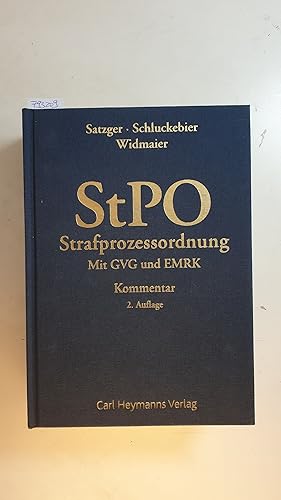 Imagen del vendedor de Strafprozessordnung : mit GVG und EMRK ; Kommentar a la venta por Gebrauchtbcherlogistik  H.J. Lauterbach