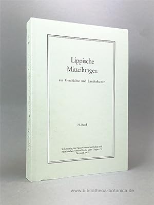 Seller image for Lippische Mitteilungen aus Geschichte und Landeskunde. 72. Band. for sale by Bibliotheca Botanica