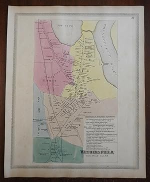 Wethersfield Connecticut 1869 Baker & Tilden city plan & business directory