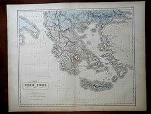 Ottoman Greece Athens Corinth Salonika Crete Euboea 1855 Philip huge scarce map
