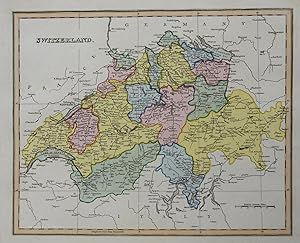 Switzerland Geneva Zurich Basel Berne 1823 scarce Ellis map