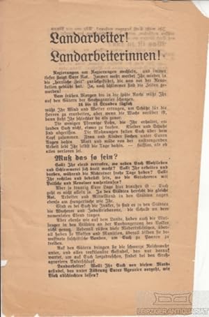 Flugblatt Landarbeiter, Landarbeiterinnen! (ca. 1920)