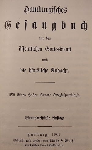 Hamburgisches Gesangbuch für den öffentlichen Gottesdienst und die häusliche Andacht. [im Karton].