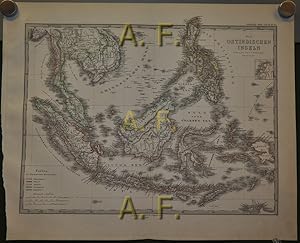 Bild des Verkufers fr Die Ostindischen Inseln, Stieler's Hand-Atlas No. 67, 1 : 11.500.000 (ca. 47 x 38 cm) zum Verkauf von Antiquarische Fundgrube e.U.