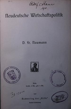 Seller image for Neudeutsche Wirtschaftspolitik. for sale by Antiquariat Bookfarm