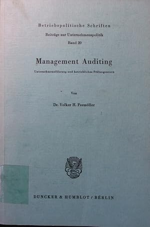 Seller image for Management auditing. Unternehmensfhrung und betriebliches Prfwesen. for sale by Antiquariat Bookfarm