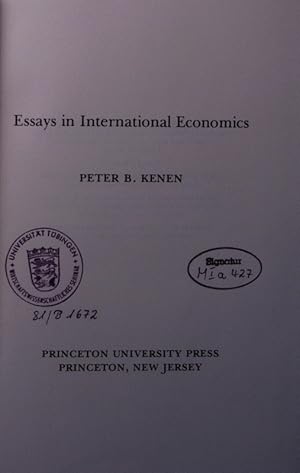 Bild des Verkufers fr Essays in international economics. zum Verkauf von Antiquariat Bookfarm