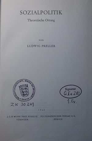 Seller image for Sozialpolitik. Theoretische ortung. for sale by Antiquariat Bookfarm
