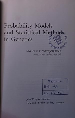 Bild des Verkufers fr Probability models and statistical methods in genetics. zum Verkauf von Antiquariat Bookfarm