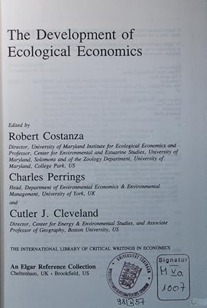 Seller image for The development of ecological economics. for sale by Antiquariat Bookfarm