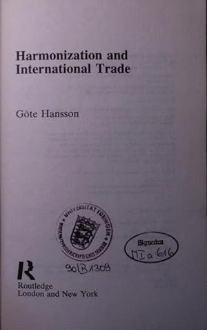 Imagen del vendedor de Harmonization and international trade. a la venta por Antiquariat Bookfarm